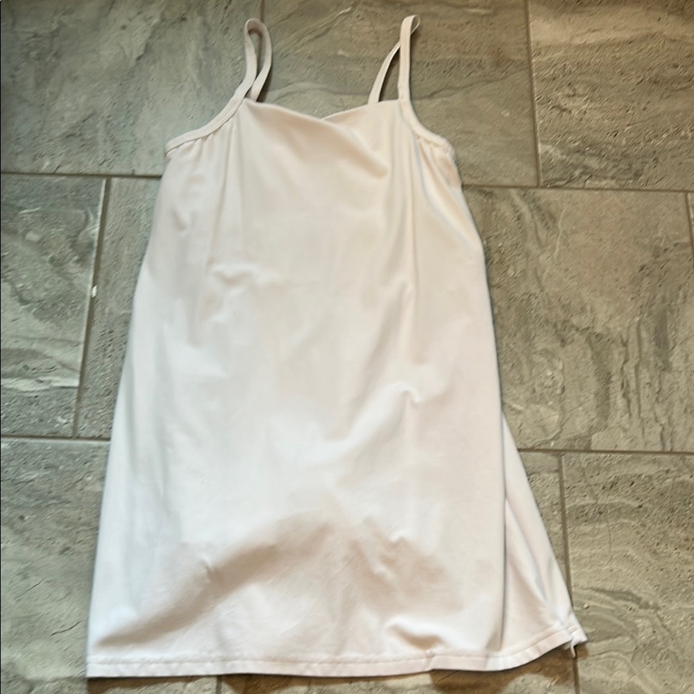 Women’s x-small tennis/athletic dress white, spaghetti strap, built in shorts